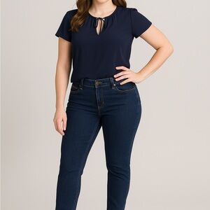 LOFT Dark Blue Modern Slim Straight Leg Women's Jeans